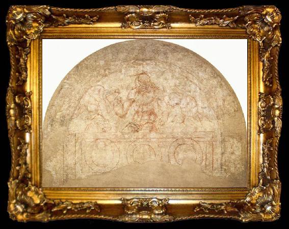 framed  Andrea del Castagno Christ in the Sepulchre with Two Angels, ta009-2